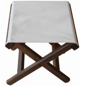 Bahçeme Kaş Ahşap Tabure - Masif Gürgen & PVC Oturum & Katlanır Model thumbnail 2