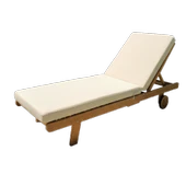 Bahçeme Riva Kademeli Ahşap Şezlong Tekerlekli -5 cm Minderli thumbnail 5