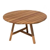 Bahçeme Kapadokya (Luna) 120lik Yuvarlak Ahşap Masa - Masif Kestane İç ve Dış Mekan Masası thumbnail 1