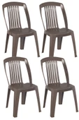 Papatya Favori Sandalye Kahve 4lü - Plastik Bahçe Balkon Sandalyesi thumbnail 1