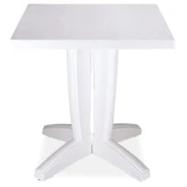 Papatya Bravo Masa Beyaz 70x70 Kare - Bahçe Balkon Dış Mekan Veranda Teras thumbnail 1