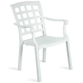 Papatya Pasha Plastik Koltuk Beyaz 4lü Paket - Bahçe Balkon Teras Sandalyesi thumbnail 4