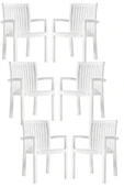 Papatya Neta Koltuk Beyaz 6lı Paket - Plastik Bahçe Balkon Sandalyesi thumbnail 1