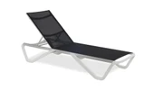 Papatya Wave Plastik Ayaklı Alüminyum Şezlong - Beyaz & Beyaz thumbnail 3