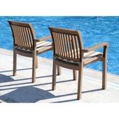 Papatya Mistral Koltuk 6lı Paket Teak - Plastik Bahçe Balkon Sandalyesi thumbnail 2