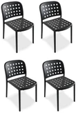 Papatya Bomonti Sandalye Antrasit 4lü Paket - Plastik Bahçe Balkon Mutfak Sandalyesi thumbnail 1