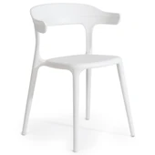 Papatya Luna Stripe Koltuk - Bahçe Balkon Mutfak Sandalyesi Beyaz x 4 ADET thumbnail 1