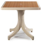 Papatya Diva Plastik Masa - 80x80 Kare Bahçe Balkon Masası -Antrasit & Rattan Dekor thumbnail 10