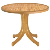 Papatya Pera Plastik Masa - 90lık Yuvarlak Balkon, Bahçe Masası -Yeşil & Taş Dekor thumbnail 3