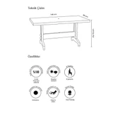 Papatya Prestige Plastik Masa Teak - 80x140 Bahçe Balkon Masası thumbnail 5