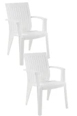 Papatya Alize Koltuk Beyaz 2li Paket - Plastik Bahçe Balkon Koltuğu thumbnail 1