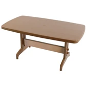 Papatya Prestige Plastik Masa Teak - 88x155 Bahçe Balkon Masası thumbnail 1