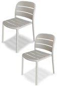 Papatya Beykoz Sandalye Açık Gri 2li Paket - Plastik Bahçe Balkon Mutfak Sandalyesi thumbnail 1