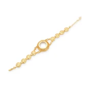 Altın Kaplama İmitasyon Çiçek Desenli Çeyrekli Çerçeve Bileklik BLK-1195 thumbnail 1