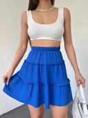 Şortlu Etek Beli Lastikli Parça Kumaş thumbnail 2