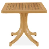 Papatya Pera Plastik Masa - 80x80 Kare Bahçe Balkon Masası -Yeşil & Yaprak Dekor thumbnail 4