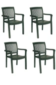 Papatya Mistral Koltuk 4lü Paket Yeşil - Plastik Bahçe Balkon Sandalyesi thumbnail 1