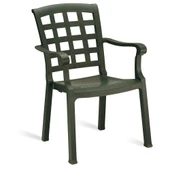 Papatya Pasha Plastik Koltuk Yeşil 2li Paket - Bahçe Balkon Teras Sandalyesi thumbnail 3