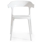 Papatya Luna Stripe Koltuk - Bahçe Balkon Mutfak Sandalyesi Beyaz x 4 ADET thumbnail 9