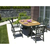 Papatya Pasha Plastik Koltuk Antrasit - Bahçe, Balkon, Teras Sandalyesi thumbnail 10