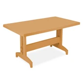 Papatya Prestige Plastik Masa Teak - 80x140 Bahçe Balkon Masası thumbnail 1