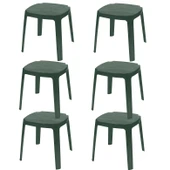 Papatya Royal Plastik Sehpa Koyu Yeşil 6lı Paket - İstiflenebilir, UV Korumalı thumbnail 1