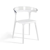 Papatya Luna Sandalye - Beyaz Gövde & Solid Siyah Font thumbnail 7