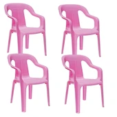 Papatya Mini Çocuk Koltuğu Pembe 4lü Paket - Kreş Sandalye thumbnail 1
