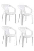 Papatya Elit Koltuk Beyaz 4lü Paket - Plastik Bahçe Balkon Sandalyesi thumbnail 1