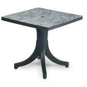 Papatya Diva Plastik Masa - 80x80 Kare Bahçe Balkon Masası -Beyaz & Vintage Dekor thumbnail 9