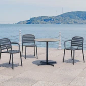 Papatya Tarabya Sandalye Kor Kırmızı 4lü Paket - Plastik Bahçe Balkon Mutfak Sandalyesi thumbnail 7