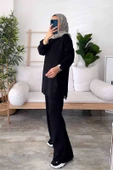 Fitilli Yandan Yırtmaçlı Rahat Ve Geniş Kalıp Takım thumbnail 5