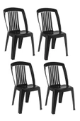 Papatya Favori Sandalye Siyah 4lü - Plastik Bahçe Balkon Sandalyesi thumbnail 1