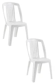 Papatya Favori Sandalye Beyaz 2li - Plastik Bahçe Balkon Sandalyesi thumbnail 1