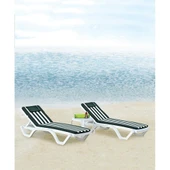 Papatya Avangarde Plastik Şezlong Kolçaklı Beyaz - Bahçe Balkon Plaj Şezlongu thumbnail 7