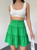 Şortlu Etek Beli Lastikli Parça Kumaş thumbnail 6