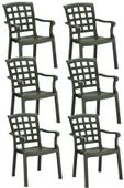 Papatya Pasha Plastik Koltuk Yeşil 6lı Paket Yeşil - Bahçe Balkon Teras Sandalyesi thumbnail 1