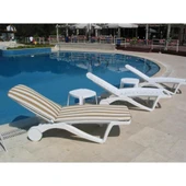 Papatya Elegance Plastik Şezlong Beyaz - Bahçe Balkon Plaj Şezlongu thumbnail 6