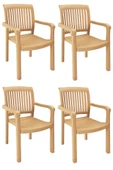 Papatya Mistral Koltuk 4lü Paket Teak - Plastik Bahçe Balkon Sandalyesi thumbnail 1