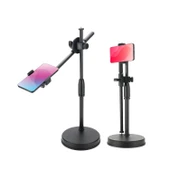 Polosmart PSM139 Masaüstü Tripod 360° Döner Telefon Tutucu Ring Light Uyumlu Siyah thumbnail 1