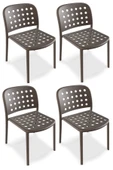 Papatya Bomonti Sandalye Küllü Kahve 4lü Paket - Plastik Bahçe Balkon Mutfak Sandalyesi thumbnail 1