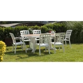 Papatya Laguna 100x165 Yeşil Masa - 8 Kişilik Balkon Bahçe Veranda Teras Dış mekan Masası thumbnail 8