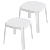 Papatya Royal Plastik Sehpa Beyaz 2li Paket - İstiflenebilir, UV Korumalı thumbnail 1