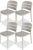Papatya Beykoz Sandalye Açık Gri 4lü Paket - Plastik Bahçe Balkon Mutfak Sandalyesi thumbnail 1