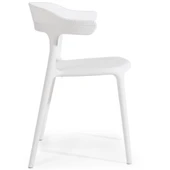 Papatya Luna Stripe Koltuk - Bahçe Balkon Mutfak Sandalyesi Beyaz x 4 ADET thumbnail 6