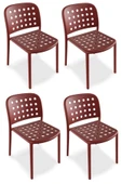 Papatya Bomonti Sandalye Kiremit Kırmızı 4lü Paket - Plastik Bahçe Balkon Mutfak Sandalyesi thumbnail 1