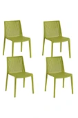 Papatya Cool Plastik Sandalye 4lü Paket Yeşil - Bahçe Balkon Mutfak Sandalyesi thumbnail 1