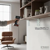 Mobilya Eşya Dolap Duvara Sabitleme Köşebent Bağlantı Aparatı L Demiri Gönye (25 ADET) 40x60x60 Mm thumbnail 4