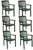 Papatya Mistral Koltuk 6lı Paket Yeşil - Plastik Bahçe Balkon Sandalyesi thumbnail 1