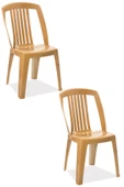 Papatya Favori Sandalye Teak 2li - Plastik Bahçe Balkon Sandalyesi thumbnail 1